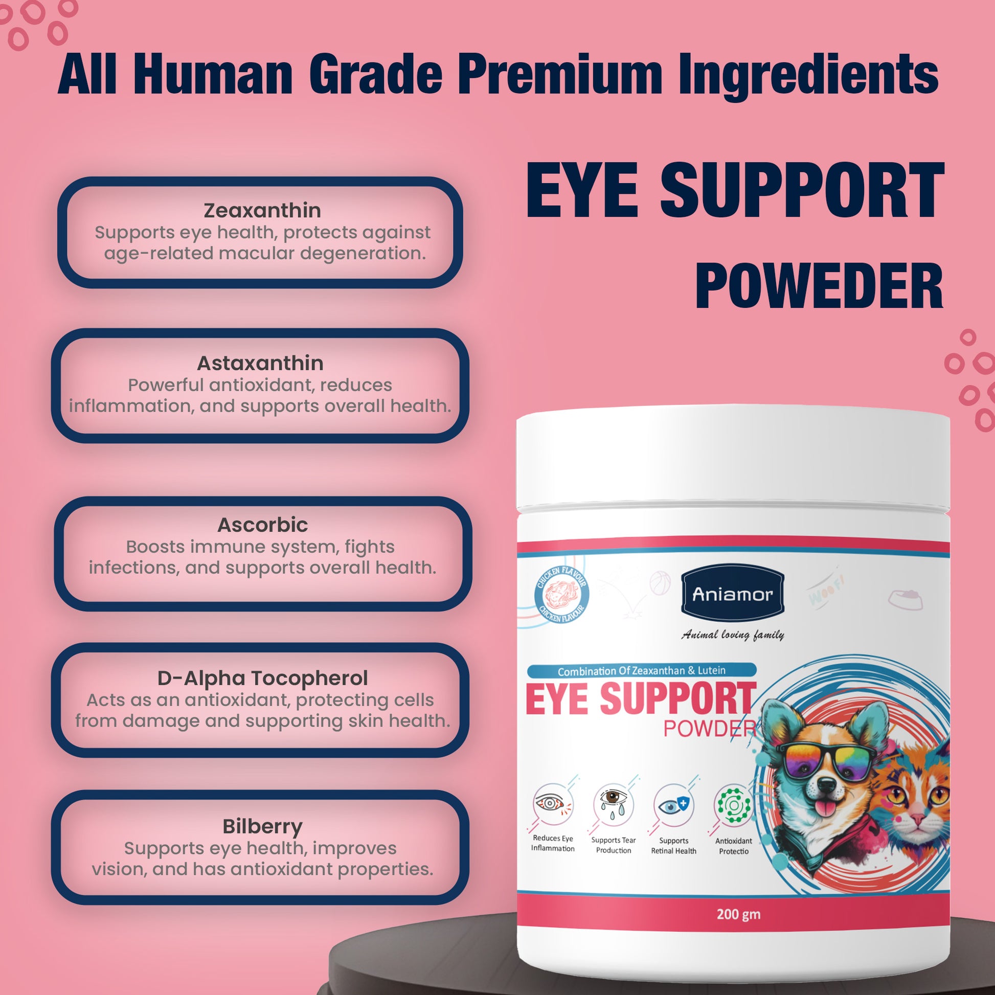 Eye Support powder Ingredients for pets
