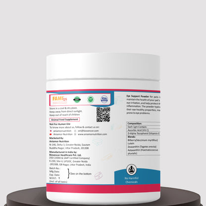 Eye support powder Aniamor Certifications 