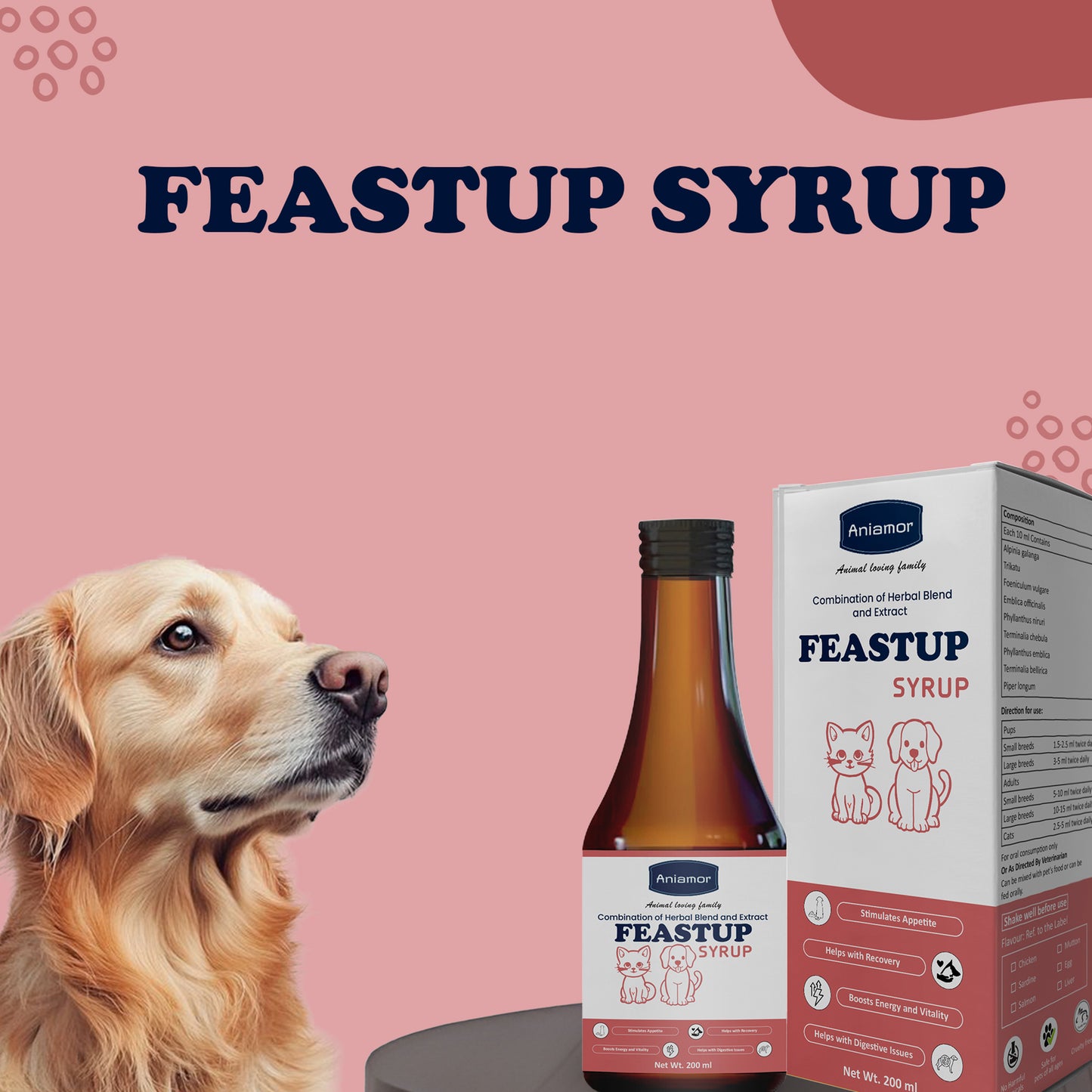 Feastup syrup for dogs and cats
