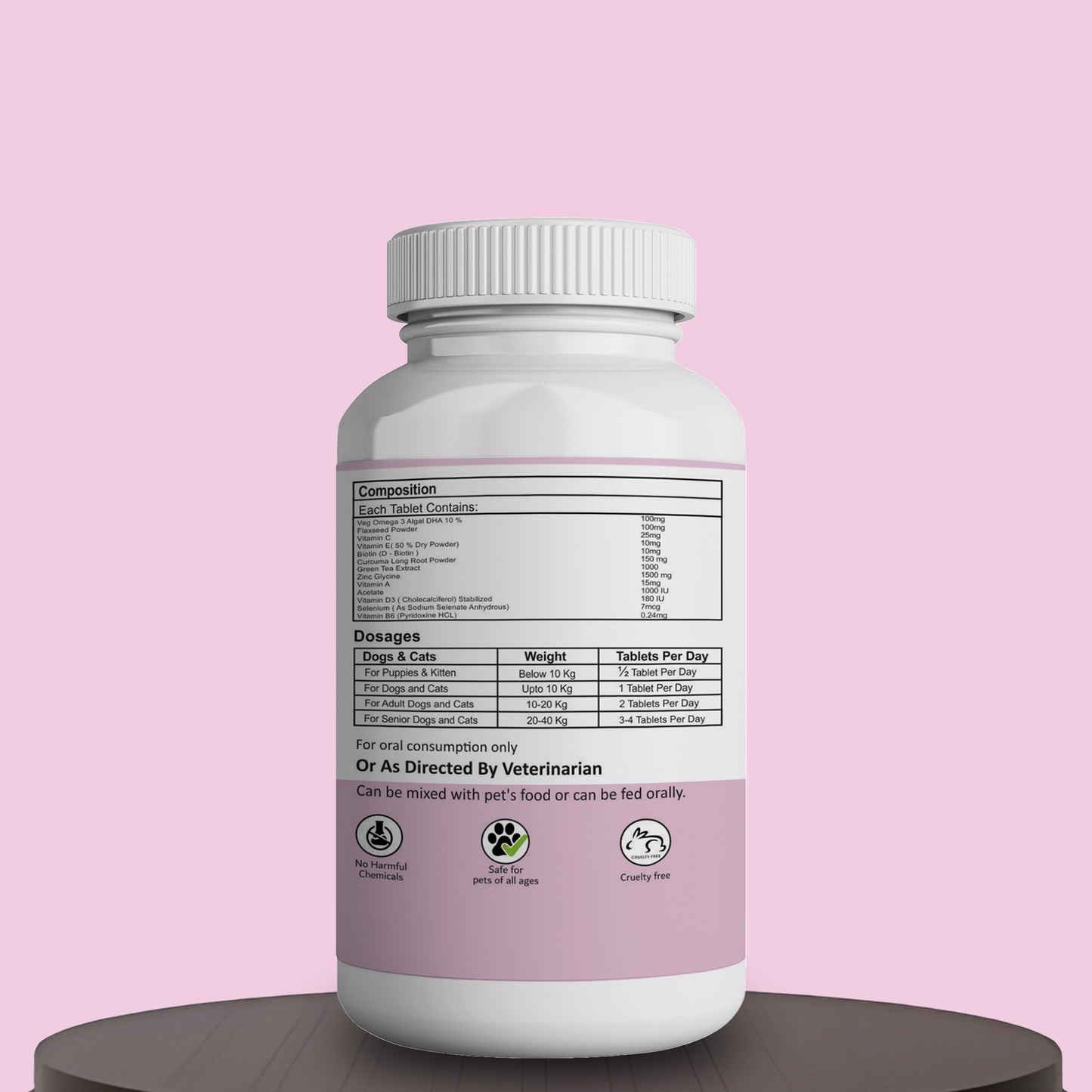 Furr care tablets Aniamor compositions for pets