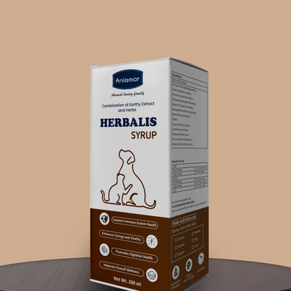Herbalis Syrup for Dog and Cat | Sahajana ,Amla ,Ashwagandha , Kasni, Aloe vera | 200ml Bottle