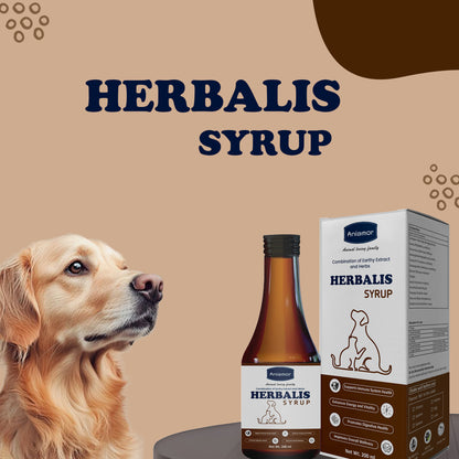 Herbalis Syrup for Dog and Cat | Sahajana ,Amla ,Ashwagandha , Kasni, Aloe vera | 200ml Bottle