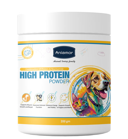 Aniamor High Protein Powder For Dogs and Cats||Weight Management|Pets Supplement|All Life Stage|200gm Jar