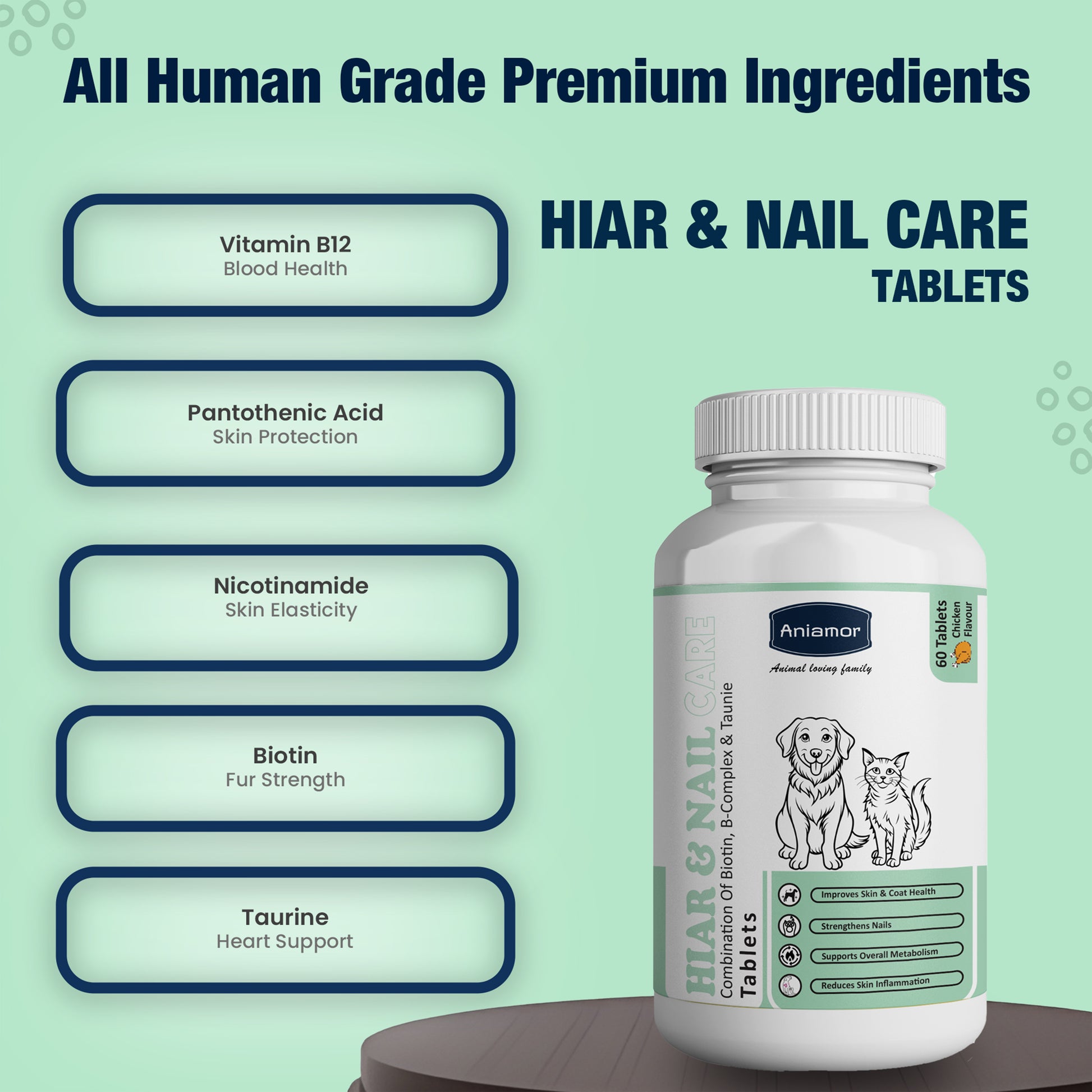 Hair and nail care tablets ingredients for pets