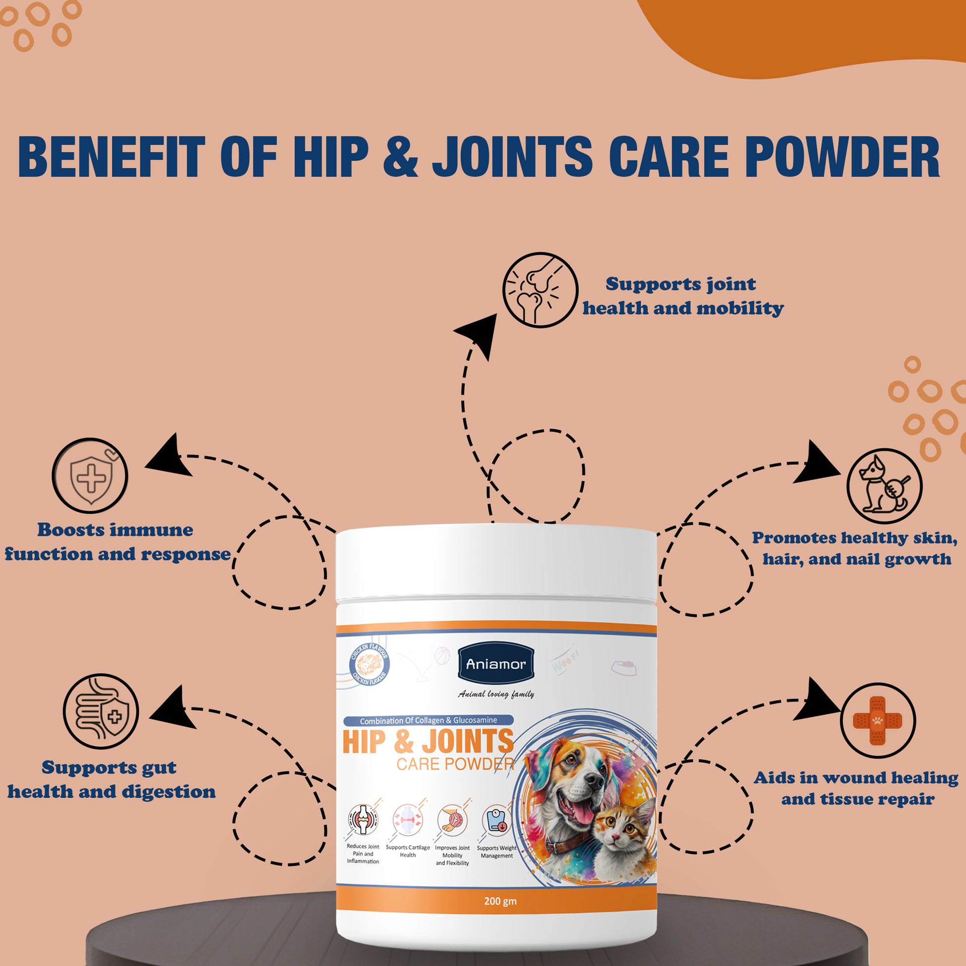 Hip and joint care powder for pets Benefits