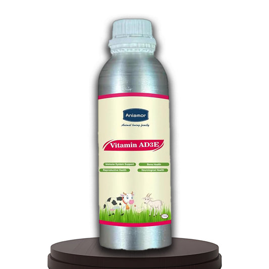 Aniamor Vitamin AD3E Tonic for Cattle | Vitamin A, Vitamin D3, Vitamin E, Biotin, Vitamin C | 1 Litre | All life Stage