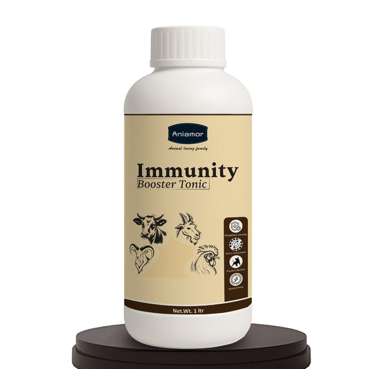 Aniamor Immunity Booster Tonic for Cattle | Vitamin A, Vitamin D3, Vitamin E, Vitamin B12, Sodium Citrate, Selenium | 1 Litre
