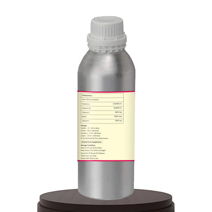 Aniamor Vitamin AD3E Tonic for Cattle | Vitamin A, Vitamin D3, Vitamin E, Biotin, Vitamin C | 1 Litre | All life Stage