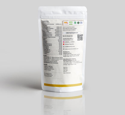 Cattle Pre & Probiotic Powder with Yeast & Enzymes | Support Gut Health, Enhance Digestion and Nutrient Absorption | Cattle Feed Supplement | 1 Kg Pouch