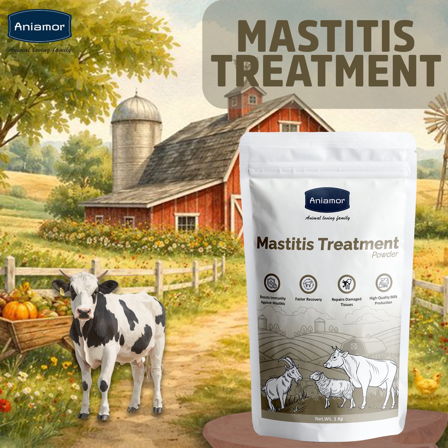 Mastitis Treatment Powder-Aniamor| Cattle Feed Supplements| 1kg