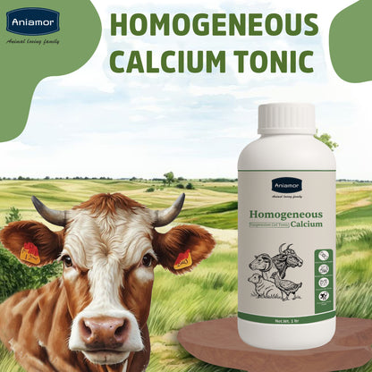 Aniamor Cattle Calcium Suspension | Calcium, Phosphorus, Biotin, Citric Acid, Ferrous, Vitamin B12, Manganese | 1 Litre | All Life Stages