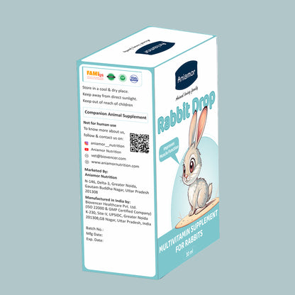 Multivitamin Drop for Rabbit | Vitamin A  Biotin Niacinamide with Choline Cloride | 30 ml Bottle