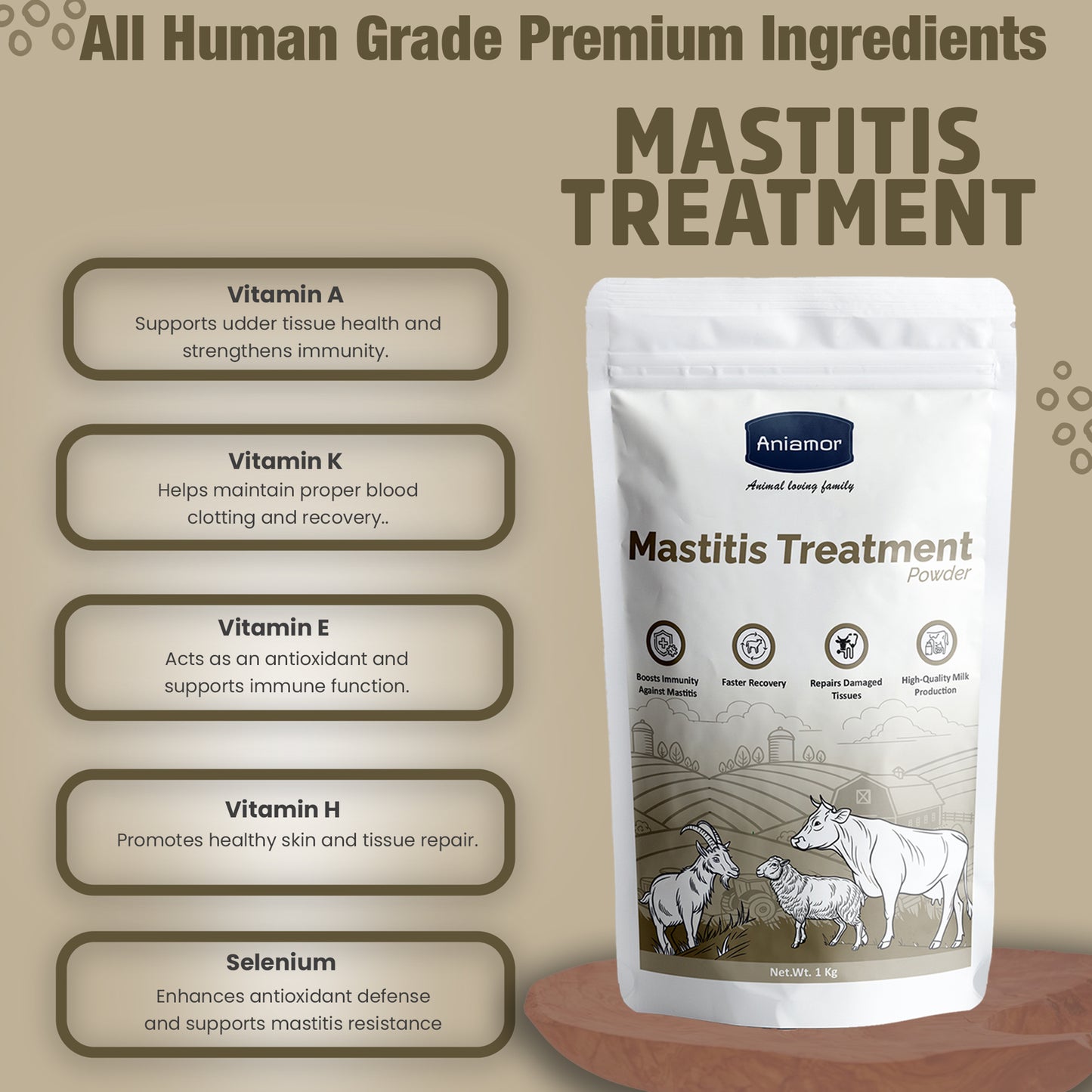 Mastitis Treatment Powder-Aniamor| Cattle Feed Supplements| 1kg