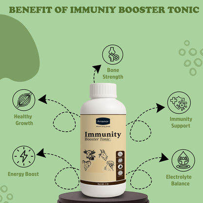 Aniamor Immunity Booster Tonic for Cattle | Vitamin A, Vitamin D3, Vitamin E, Vitamin B12, Sodium Citrate, Selenium | 1 Litre
