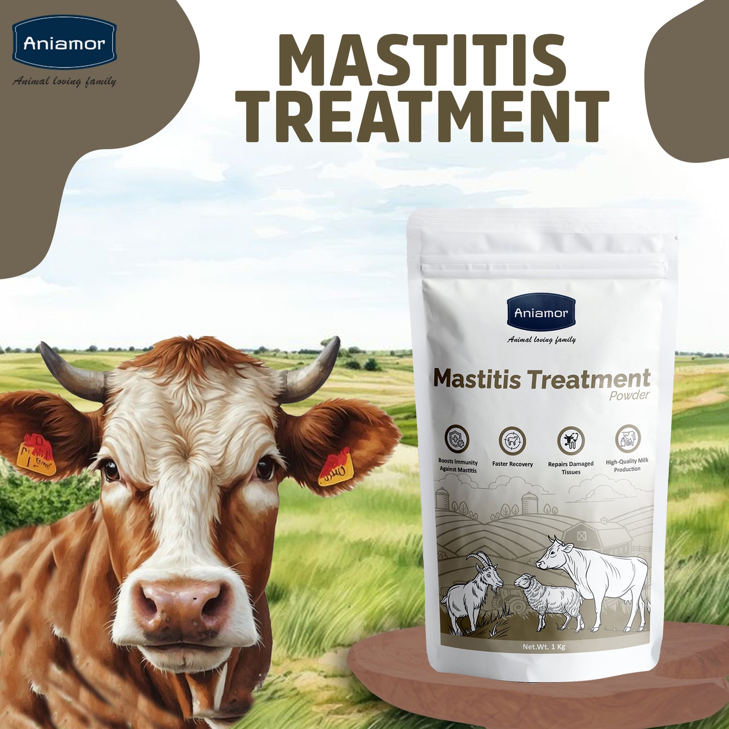 Mastitis Treatment Powder-Aniamor| Cattle Feed Supplements| 1kg