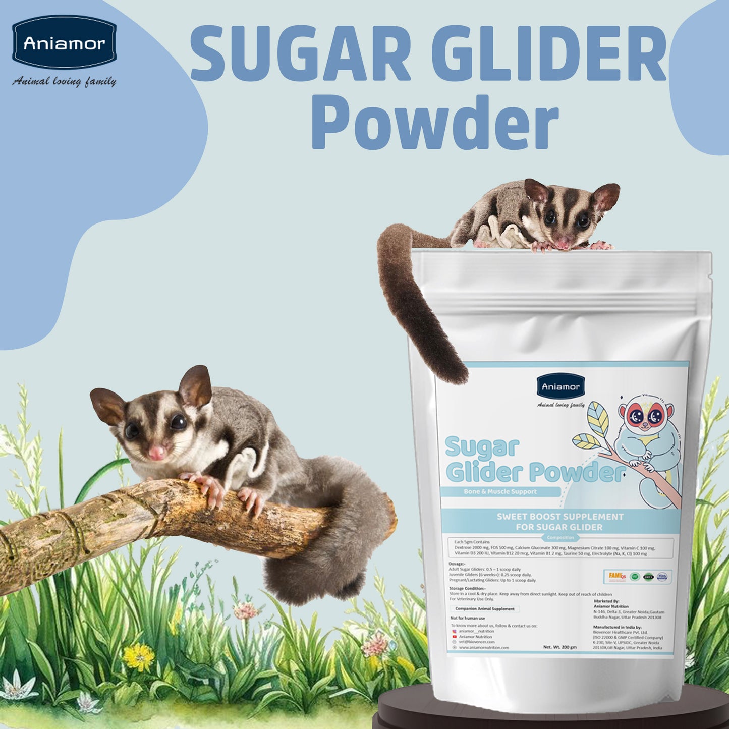 Glider Sweet Boost – Apple Flavoured Multivitamin, Calcium, Probiotic & Amino Acid Supplement – 200 gm