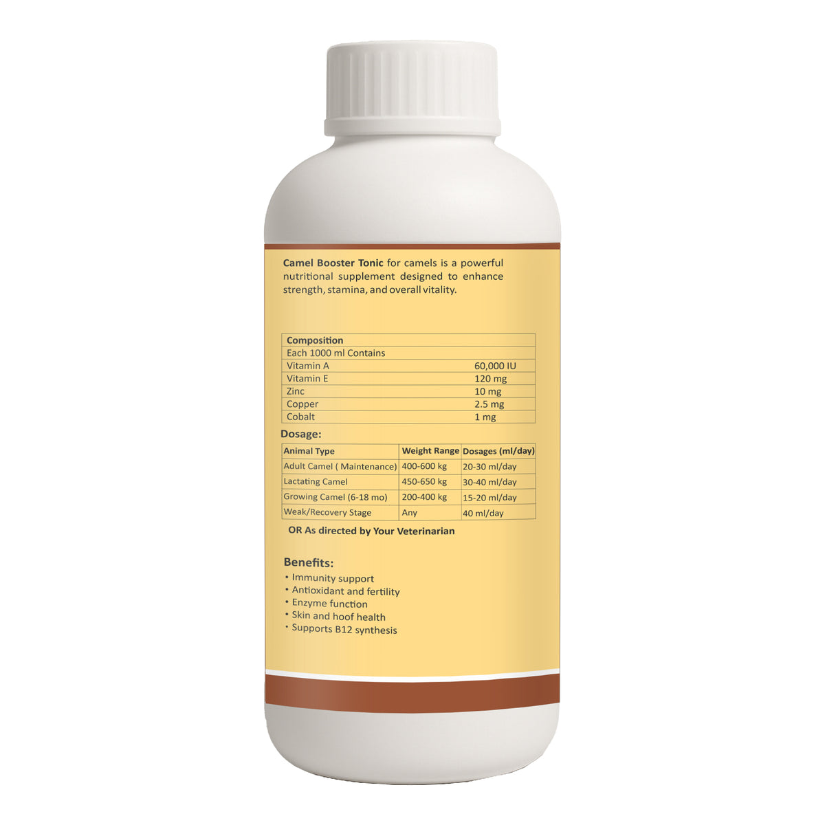 Aniamor Camel Boost Tonic – 1 Litre | Vitamins & Minerals for Camels (Vitamin A, Vitamin E, Zinc, Copper, Cobalt)