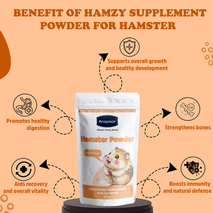 HamzyCare Powder | Multivitamin Calcium Probiotic & Amino Acid Supplement | Apple Flavoured | 200 gm