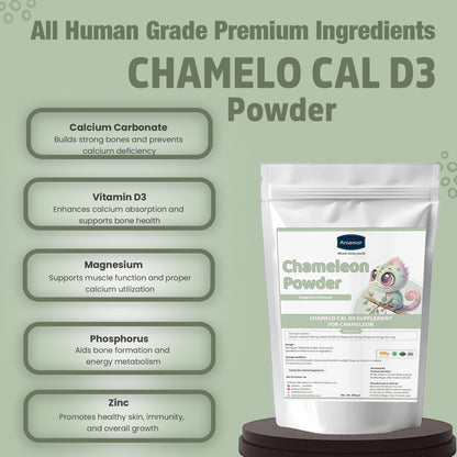 Aniamor Chamelo Cal D3 – Multimineral Supplement for Strong Bones & Growth – 200 gm