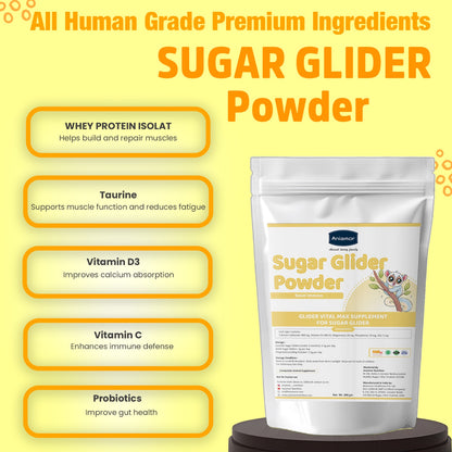 Aniamor Glider Vital Max — Apple Flavored Complete Daily Nutritional Powder for Gliders (200 gm)