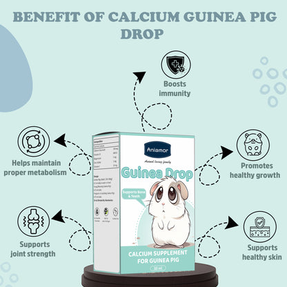 Calcium Drop for Guinea Pig | Calcium Gluconate with Vitamin D3, Magnesium & Vitamin C | 30 ml Bottle