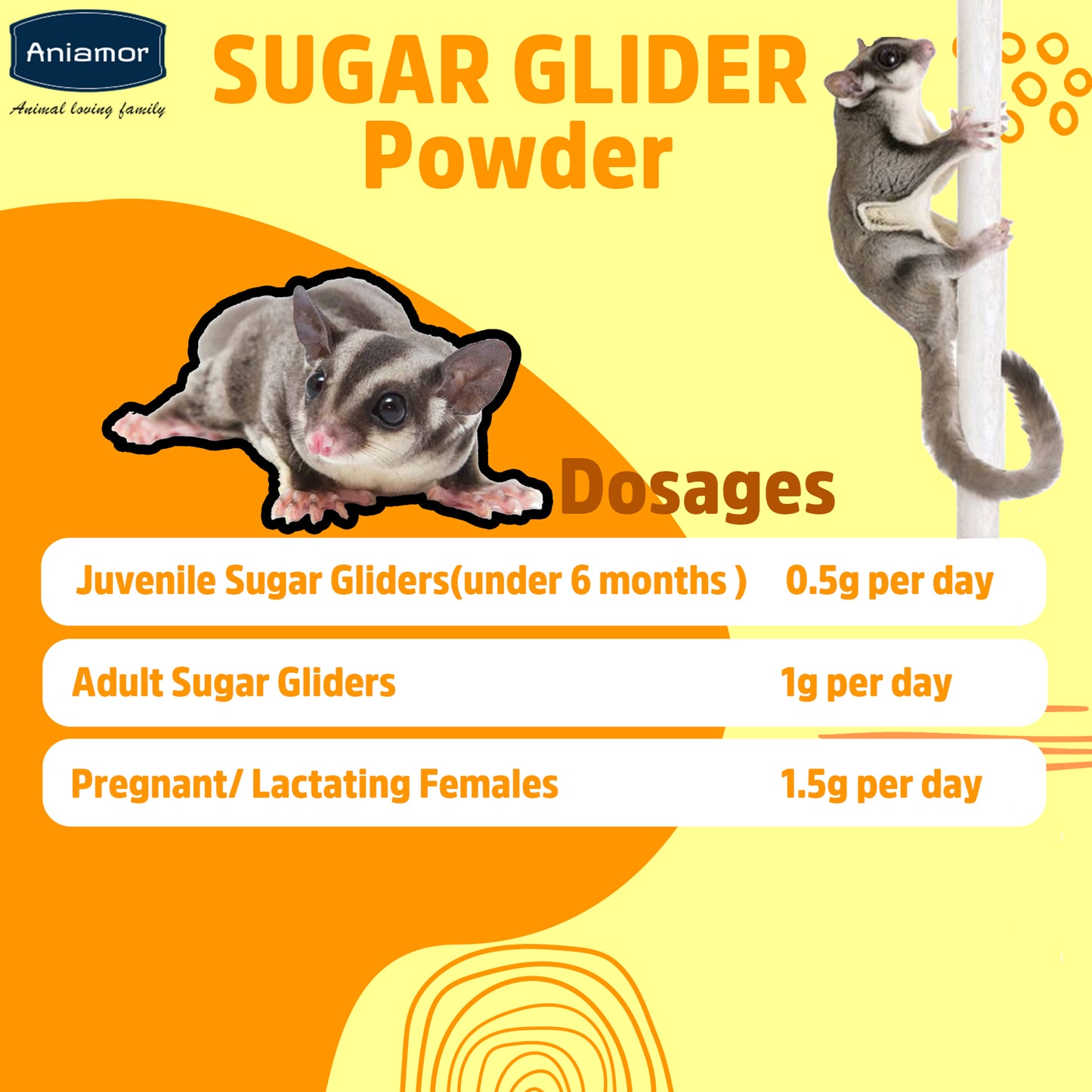 Aniamor Glider Vital Max — Apple Flavored Complete Daily Nutritional Powder for Gliders (200 gm)