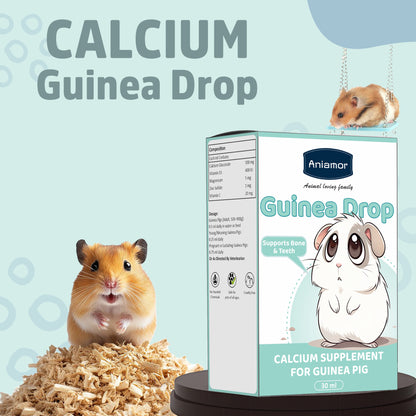 Calcium Drop for Guinea Pig | Calcium Gluconate with Vitamin D3, Magnesium & Vitamin C | 30 ml Bottle