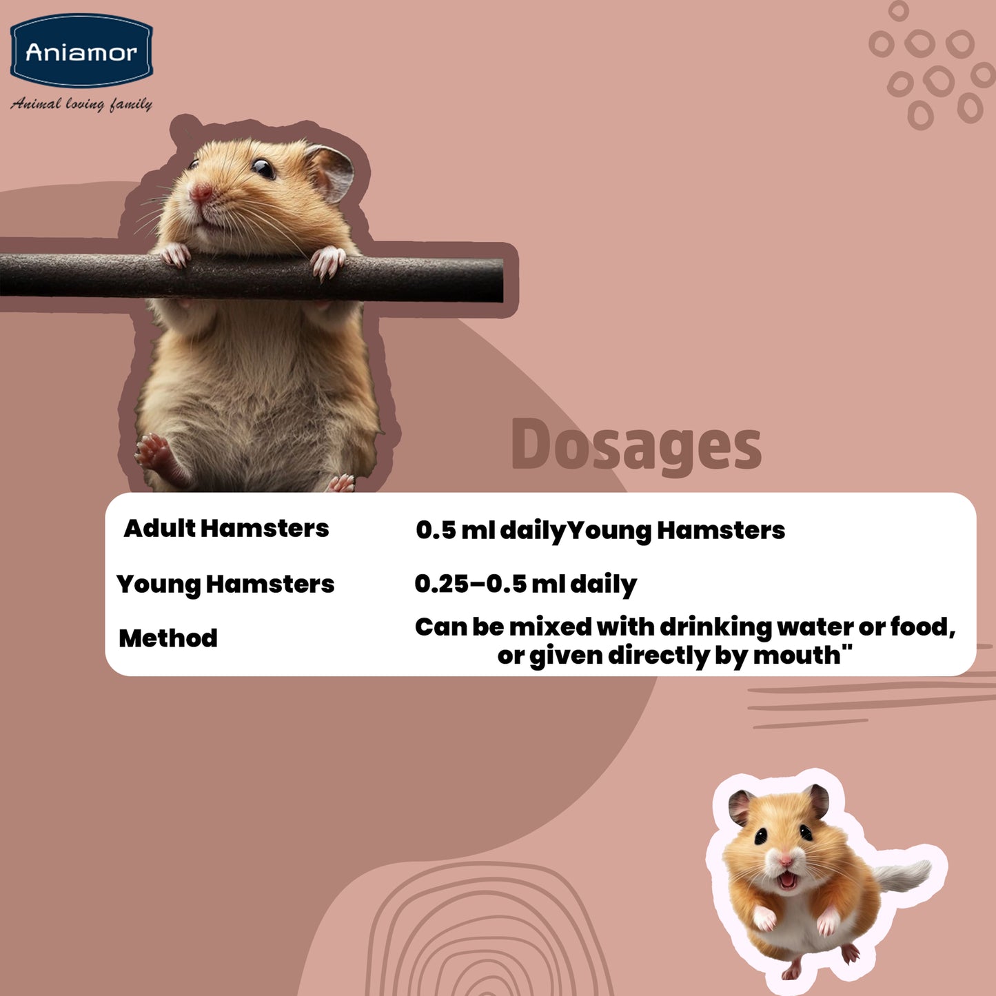 HamFit Drop for Hamsters | Multivitamin & Calcium Supplement with Taurine | 30 ml Bottle
