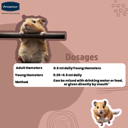 HamFit Drop for Hamsters | Multivitamin & Calcium Supplement with Taurine | 30 ml Bottle