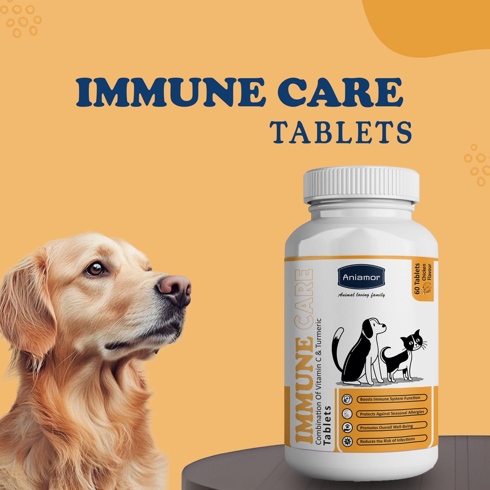 Immune care tablets aniamor for dogs and cats