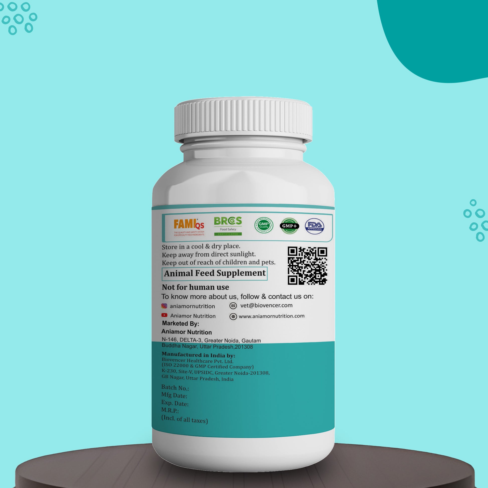 joint tablets Aniamor for pets Certifications