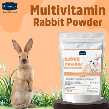 Bunny Overall Vital Powder | Calcium Phosphorus Vitamin A Vitamin D3 Vitamin E Vitamin C with Lactobacillus | 200 gm