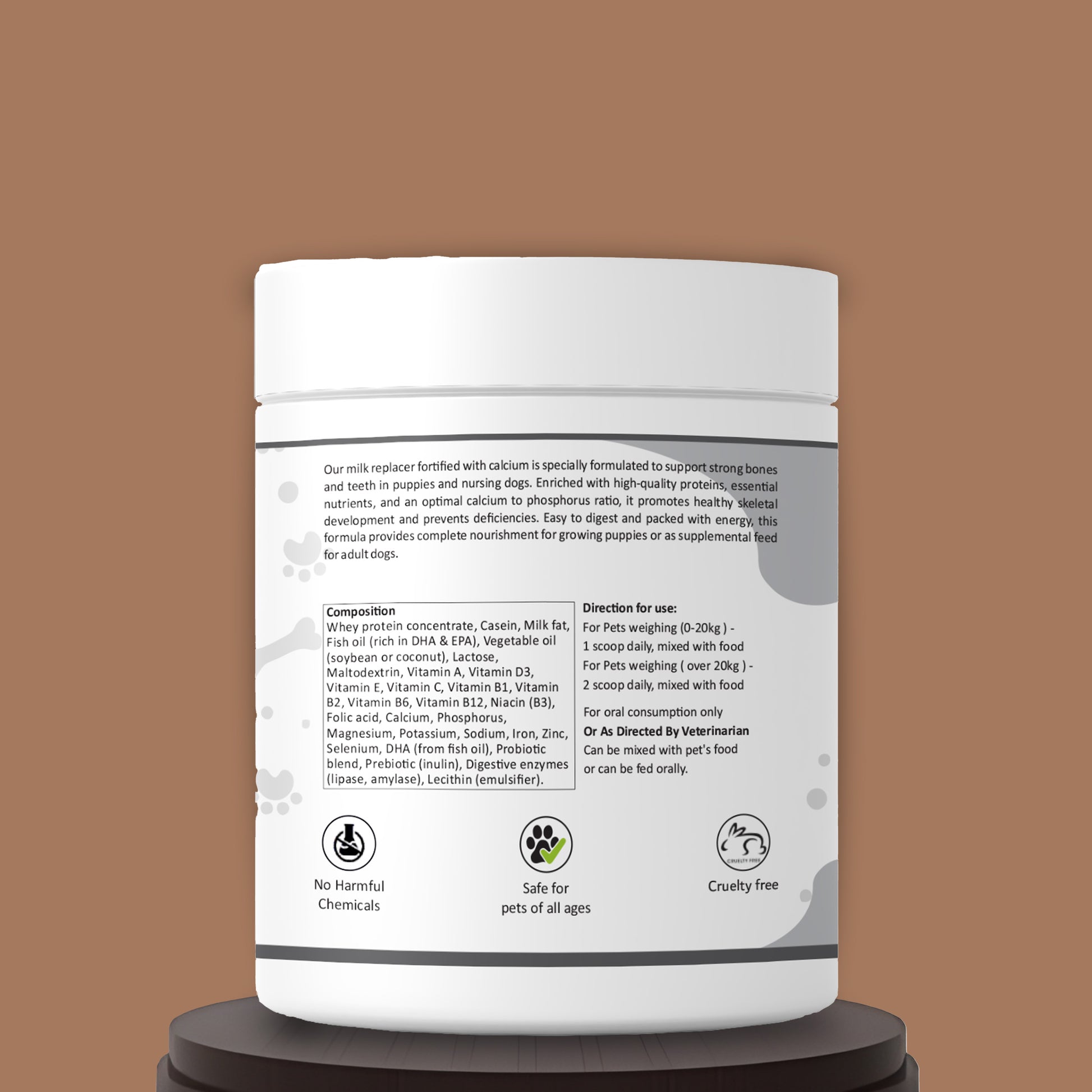 Milk replacer powder Fortified with Calcium Compositons