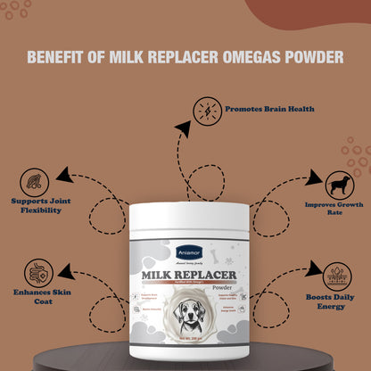 Milk Replacer powder fortified with omega's Benefits for pets