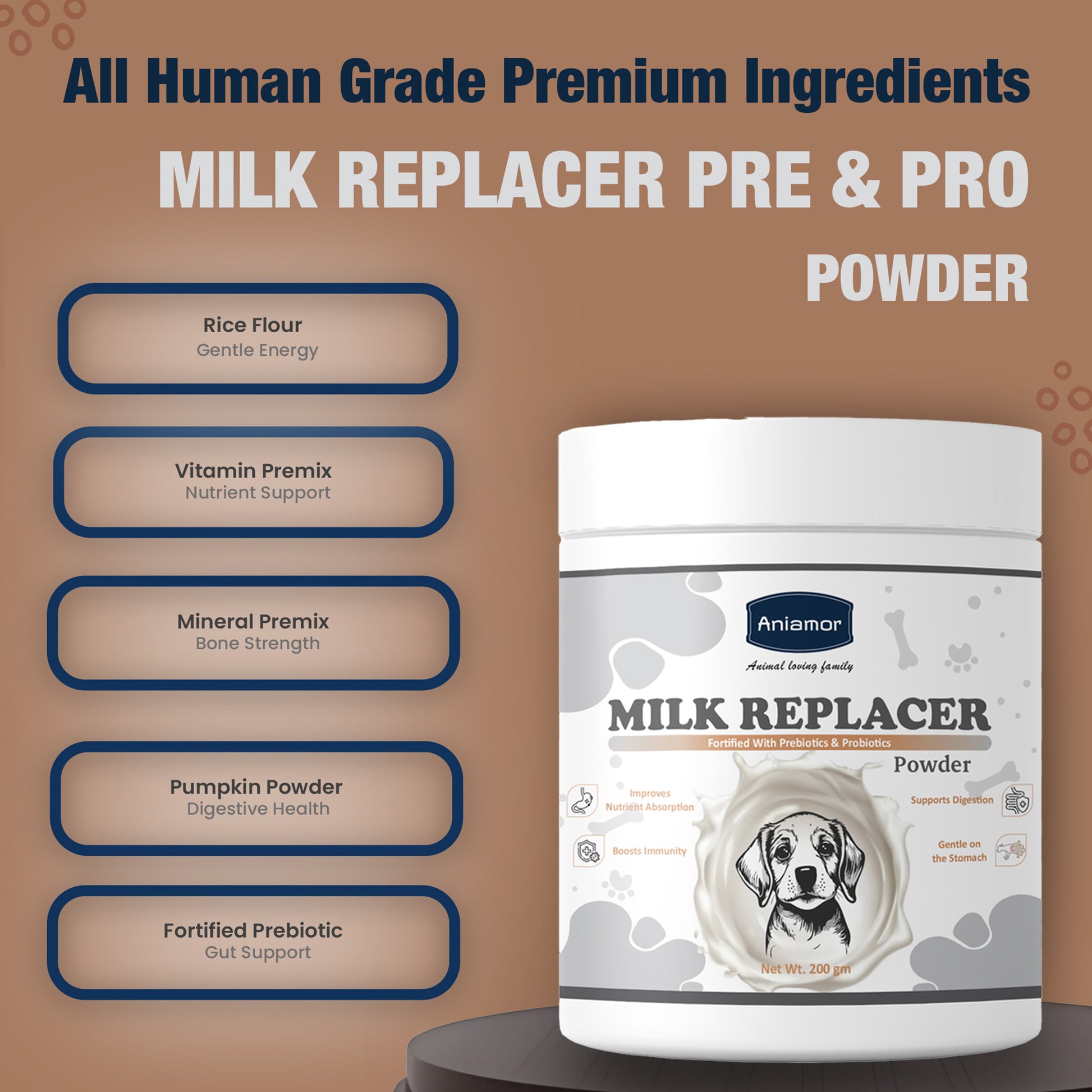 Milk Replacer Powder Fortfied with Pre and probiotics Ingredients benefits