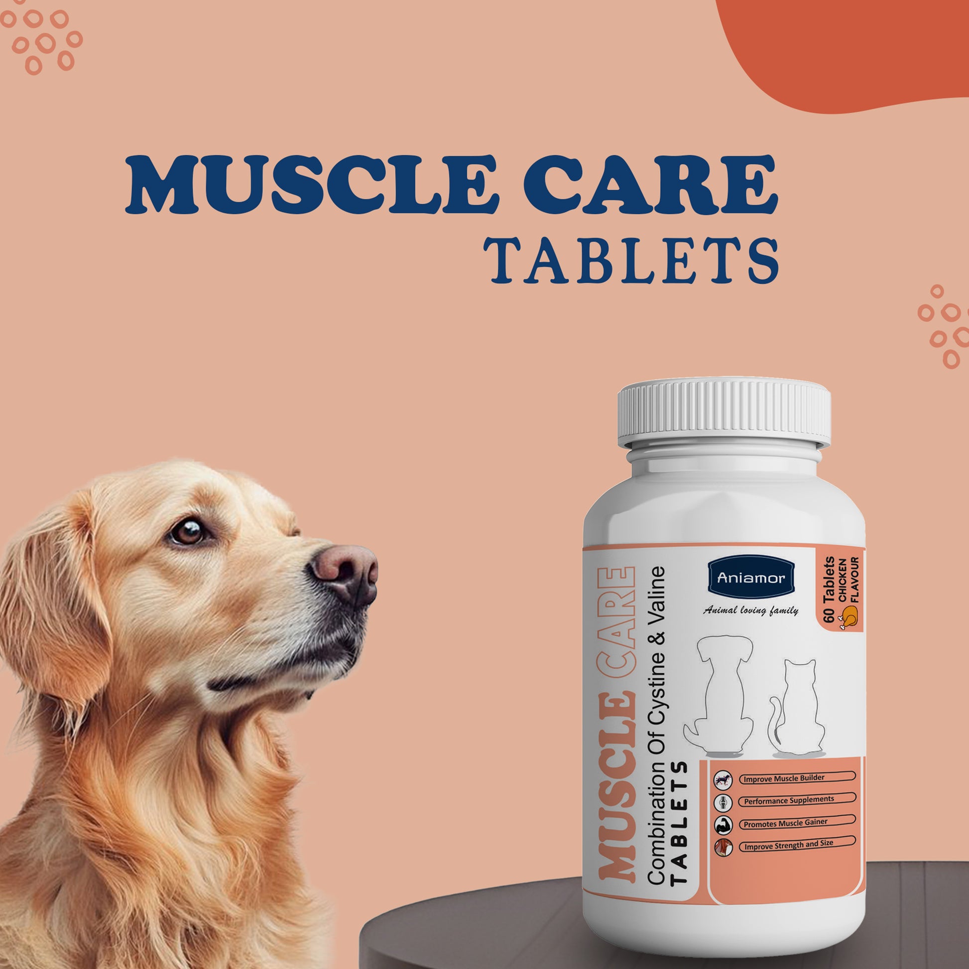 Muscle care tablets Aniamor for dogs and  cats
