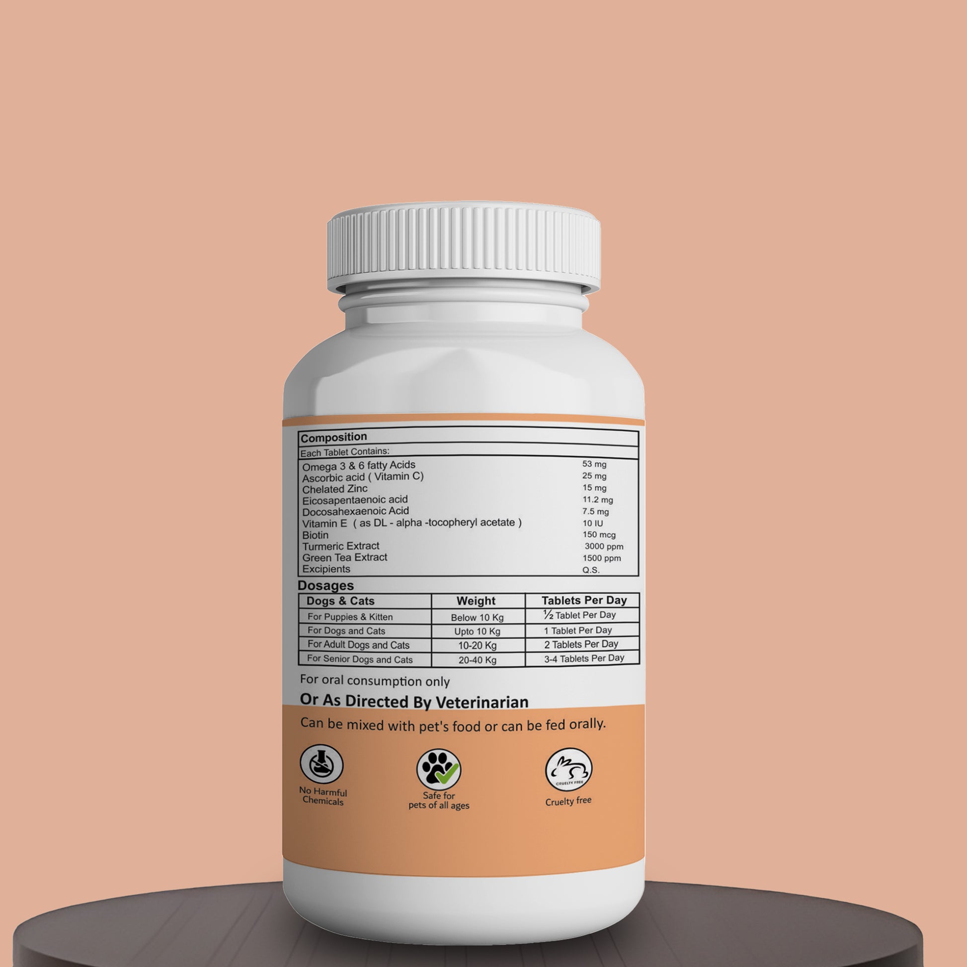 pet coat tablets Aniamor compositions