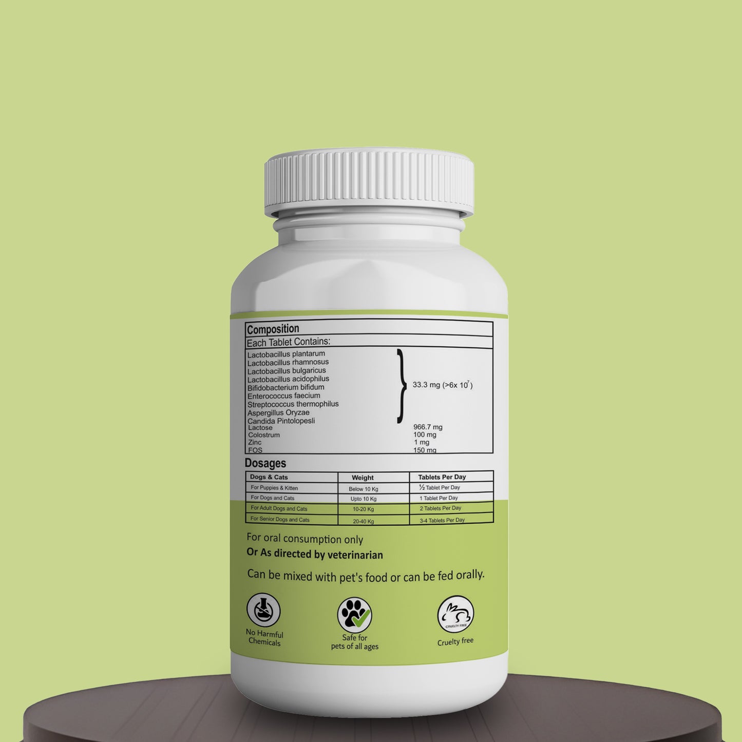 pre and probitoic Aniamor tablets composition