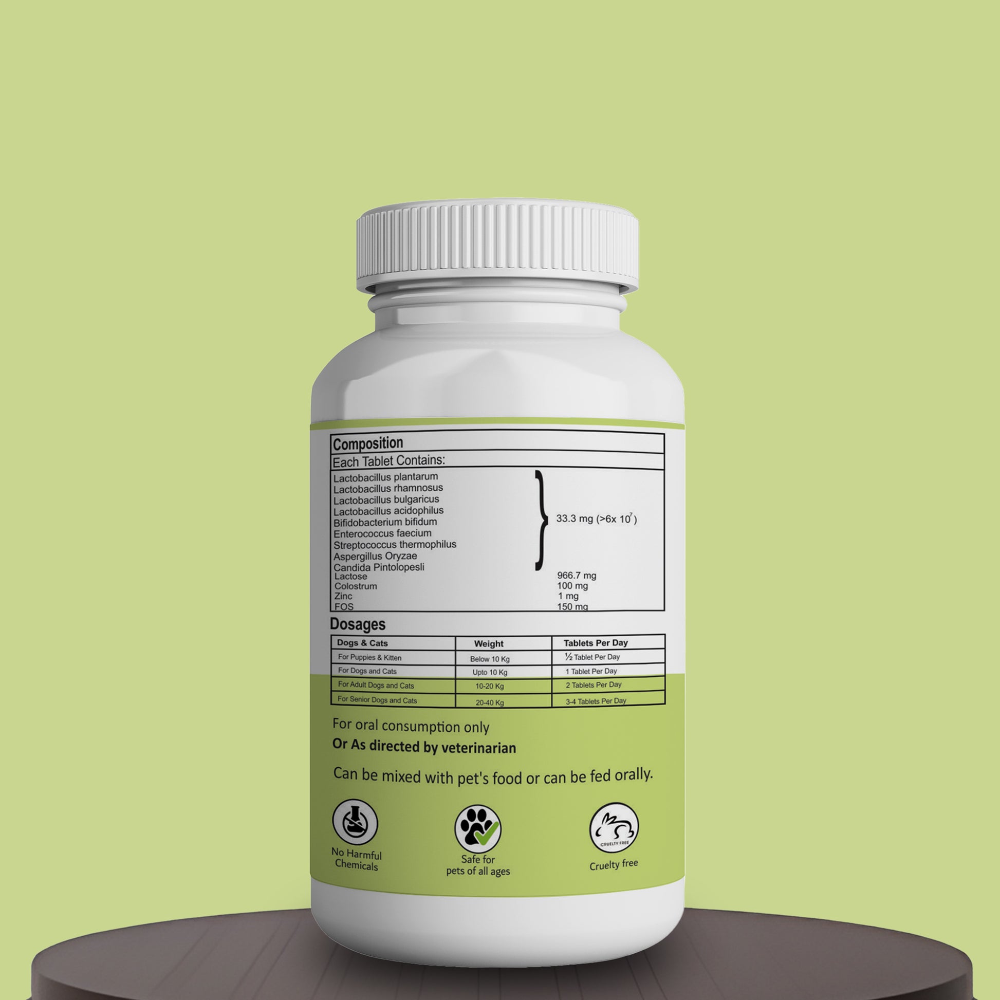 pre and probitoic Aniamor tablets composition