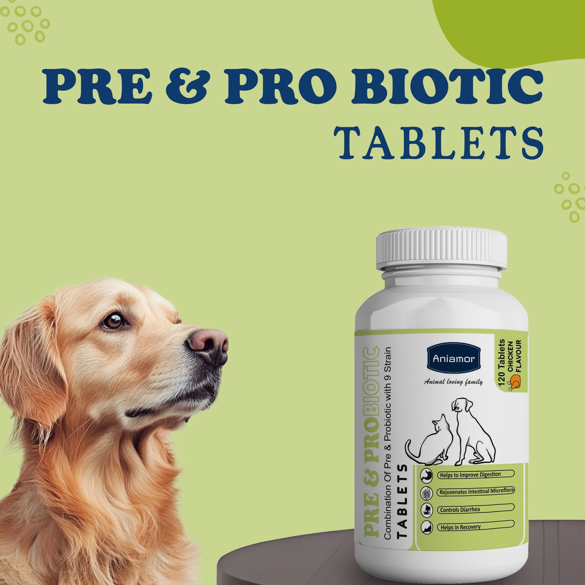 Pre pro biotic tablets for Dogs and cats