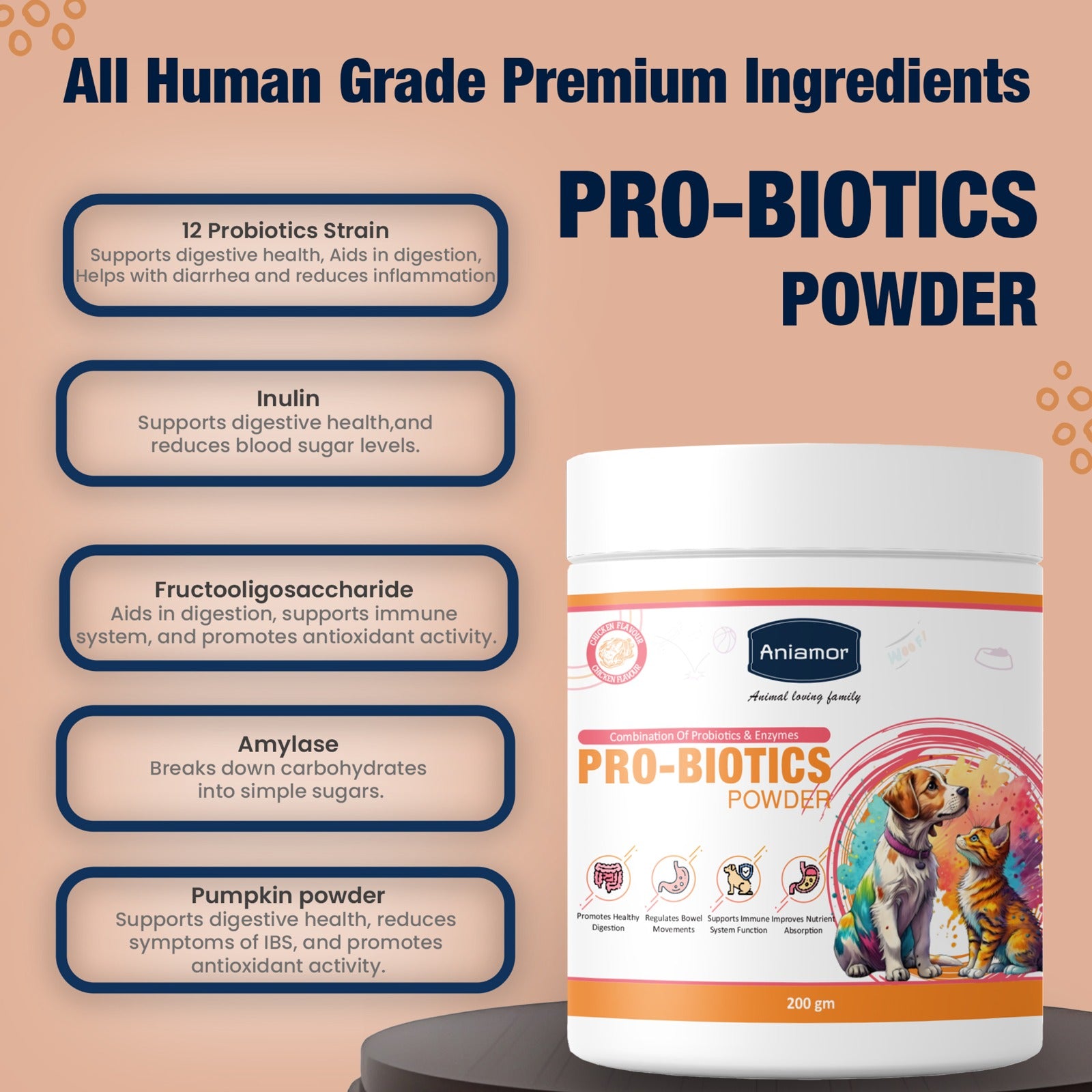 Pro Biotics Powder Ingredients list for Pets