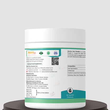 Uterine care powder Aniamor certifications