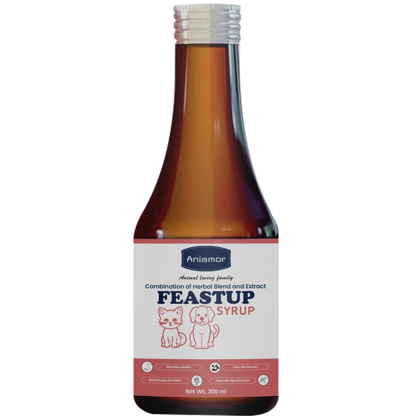 Aniamor Feastup Syrup For Dogs and Cats|Appetite Syrup| Pets Supplement|All Life Stage|200ml Bottle