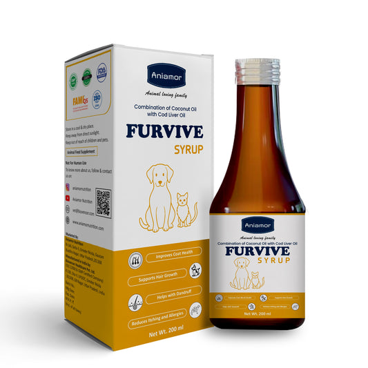 Aniamor Furvive Care Syrup For Dogs and Cats|Fur Care Syrup|Pets Supplement|All Life Stage|200ml Bottle