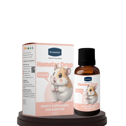 HamFit Drop for Hamsters | Multivitamin & Calcium Supplement with Taurine | 30 ml Bottle