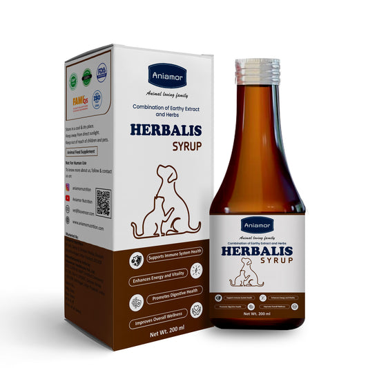 Aniamor Herbalis Syrup For Dogs and Cats |Herbal Care Syrup| Support Skin Health|Pets Supplement|All Life Stage|200ml Bottle