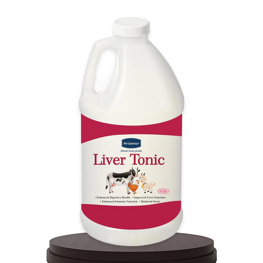 Aniamor Liver tonic for Cattle | Liver Extract, Yeast Extract, Choline chloride, Zinc, Manganese, D-Panthenol, Biotin | 1 Litre | All life Stage