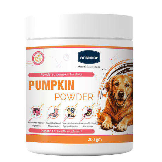 Aniamor Pumpkin Powder for Dogs & Cats – Natural Pumpkin Food Supplement for Pets (200g)